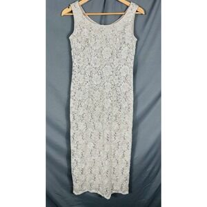R & M Collection Champagne Lace Sequin Sleeveless Evening Formal Dress Size 10
